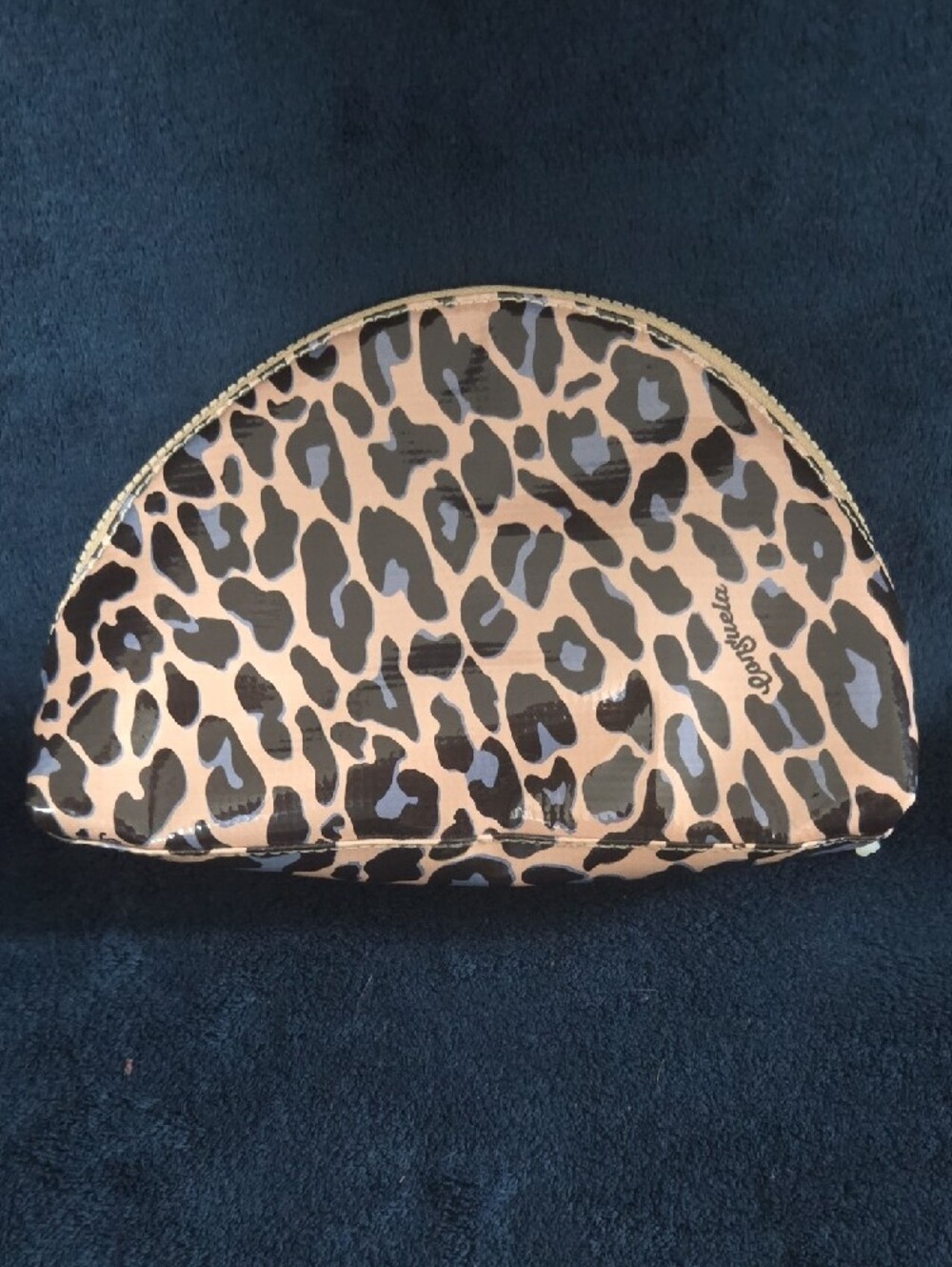 Leopard Print Dome Cosmetic Case in Beige and Black *SOLD OUT ONLINE* - Picture 6 of 12
